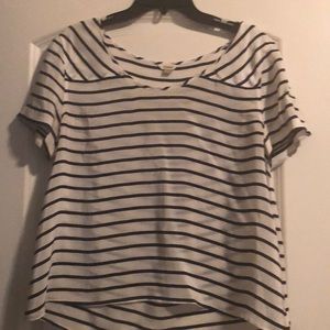 Fossil black and white stripped shirt small